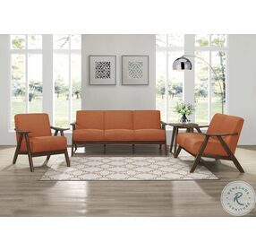 Damala Orange Living Room Set