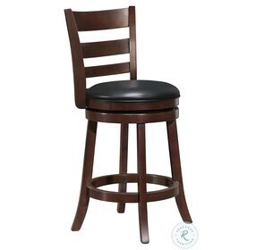 Edmond Dark Cherry Swivel Counter Height Chair Set of 2