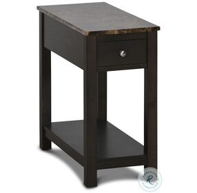Noah Espresso And Faux Marble Top End Table