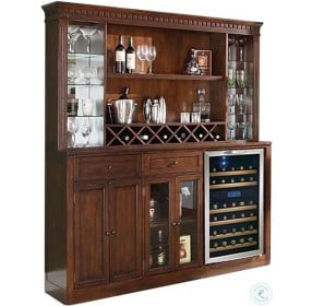 Manchester Distressed Walnut Back Bar with Hutch