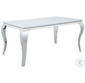 Carone White And Chrome 61" Dining Table