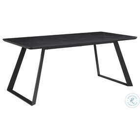Smith Black And Gunmetal Ceramic Top Rectangle Dining Table