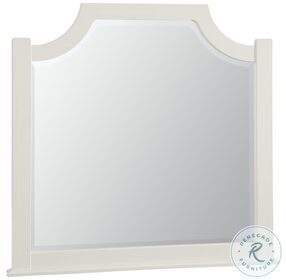 Maple Road Soft White and Natural Top Scalloped Mirror