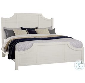 Maple Road Soft White King Scalloped Panel Bed