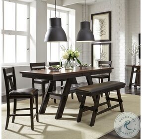 Lawson Light And Dark Espresso Gathering Table Extendable Dining Room Set