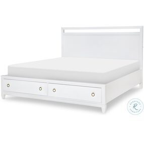 Summerland Pure White California King Panel Storage Bed