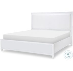 Summerland Pure White California King Upholstered Panel Bed