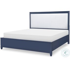 Summerland Inkwell Blue Queen Upholstered Panel Bed