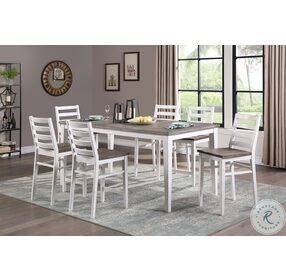 La Sierra Grey And White Extendable Counter Height Dining Room Set