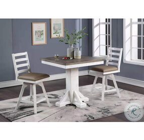 La Sierra Grey And White Counter Height Square Pub Table Set