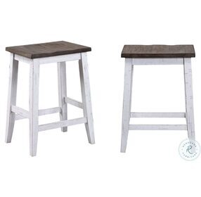La Sierra Grey And White 24" Saddle Counter Height Stool