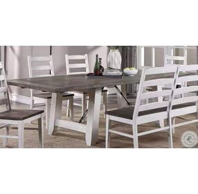 La Sierra Grey And White Trestle Extendable Dining Table