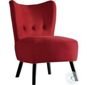 Imani Red Velvet Accent Chair