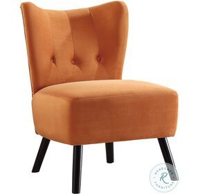 Imani Orange Velvet Accent Chair