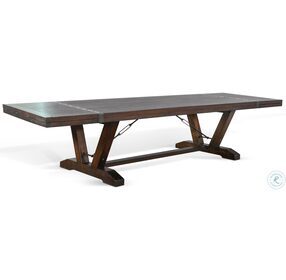 Homestead Tobacco Leaf Extendable Dining Table With Folding Leaves