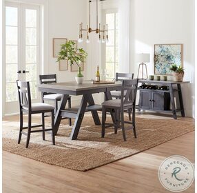 Lawson Slate Rectangular Extendable Counter Height Dining Room Set