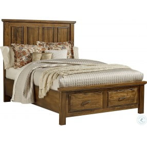 Maple Road Antique Amish King Mansion Storage Bed