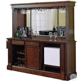Monticello Distressed Walnut Back Bar with Hutch