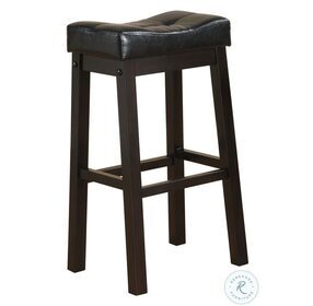 Donald Black And Cappuccino Upholstered Bar Stool Set of 2