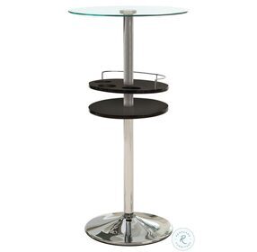 Gianella Black And Chrome Bar Table with Wine Storage