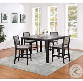 Elodie Gray And Black Extendable Counter Height Dining Room Set