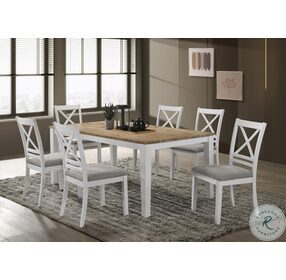 Hollis Brown And White Dining Room Set