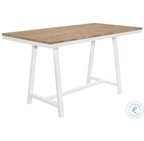 Hollis Brown And White Rectangular Counter Height Dining Table