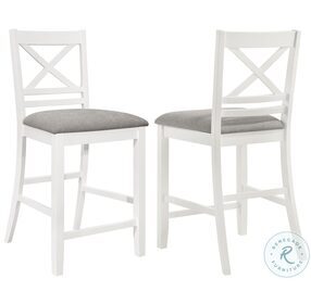 Hollis Gray X Back Counter Height Chair Set of 2