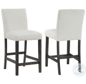 Alba White Upholstered Counter Height Chair Set of 2