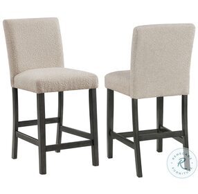 Alba Beige Upholstered Counter Height Chair Set of 2