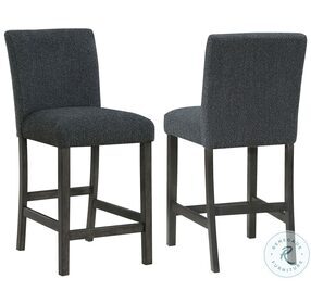 Alba Black Upholstered Counter Height Chair Set of 2