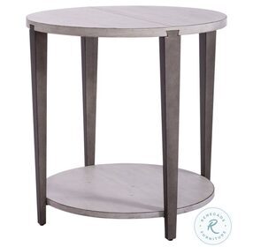 Sterling Weathered White Round End Table