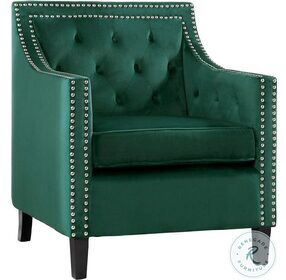 Grazioso Forest Green Velvet Accent Chair