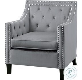 Grazioso Dark Gray Velvet Accent Chair