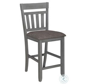 Newport Smokey Gray And Carbon Gray Splat Back Counter Height Chair Set of 2