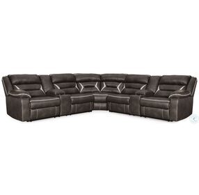 Kincord Midnight 3 Piece Power Reclining Sectional with Console