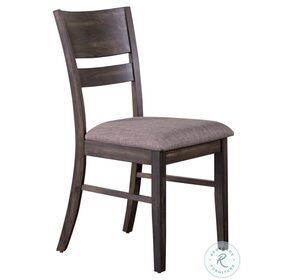 Anglewood Dark Umber Brown Upholstered Side Chair Set of 2