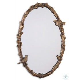 Paza Antique Gold Leaf Oval Mirror