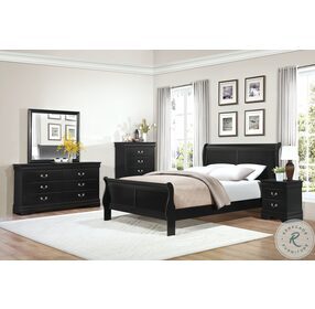 Mayville Black Sleigh Bedroom Set