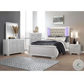 Aveline Silver Panel Bedroom Set