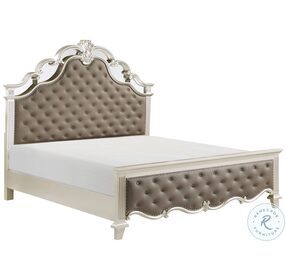Ever Champagne California King Upholstered Panel Bed