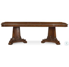 Old World Double Pedestal Extendable Dining Table