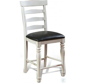 Bourbon French Country Ladderback Cushioned Counter Stool Set of 2