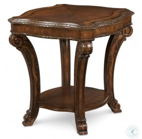 Old World Rich Pomegranate Rectangular End Table