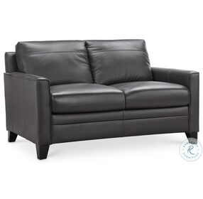 Fletcher Charcoal Leather Loveseat