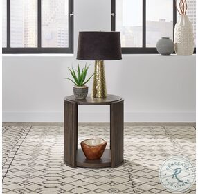City View Coffee Bean Round End Table