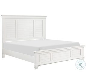 Mackinac White King Panel Bed