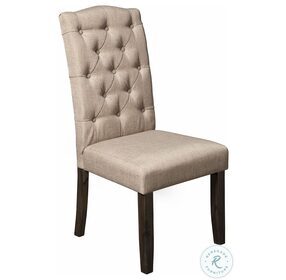 Newberry Beige Button Tufted Parson Chair Set Of 2