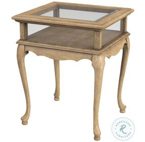 Masterpiece Burton Distressed Antique Beige Curio Table