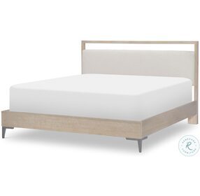 Biscayne Malabar And Cream California King Upholstered Panel Bed